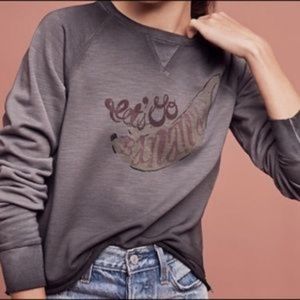 Anthro Saturday Sunday Let's Go Bananas Sweatshirt
